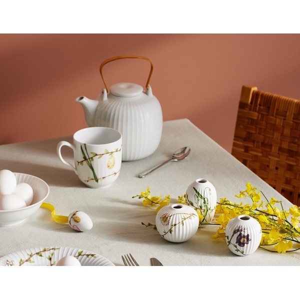 Zestaw 3 miniaturowych porcelanowych wazonów Kähler Design Hammershøi Spring-image-1