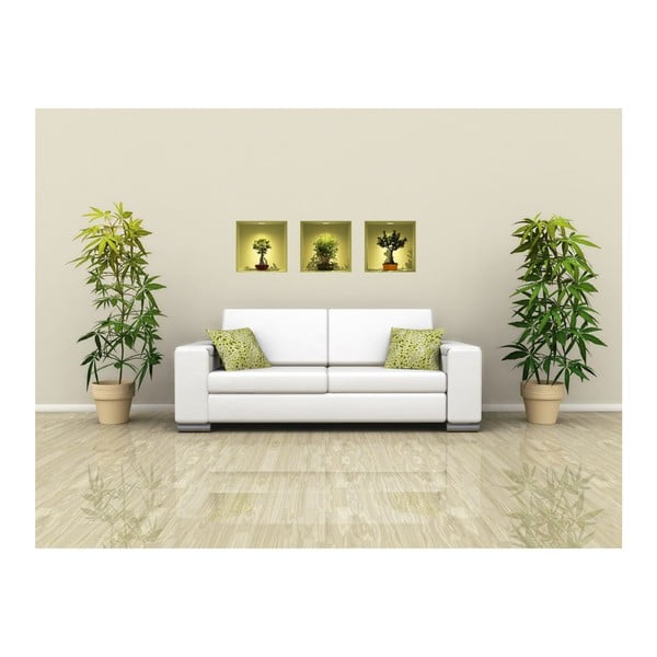 Zestaw 3 naklejek 3D Ambiance Bonsai Trees On Spot-image-2