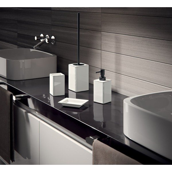 Czarno-biały ceramiczny kubek na szczoteczki do zębów Sapho Lucrezia-image-2