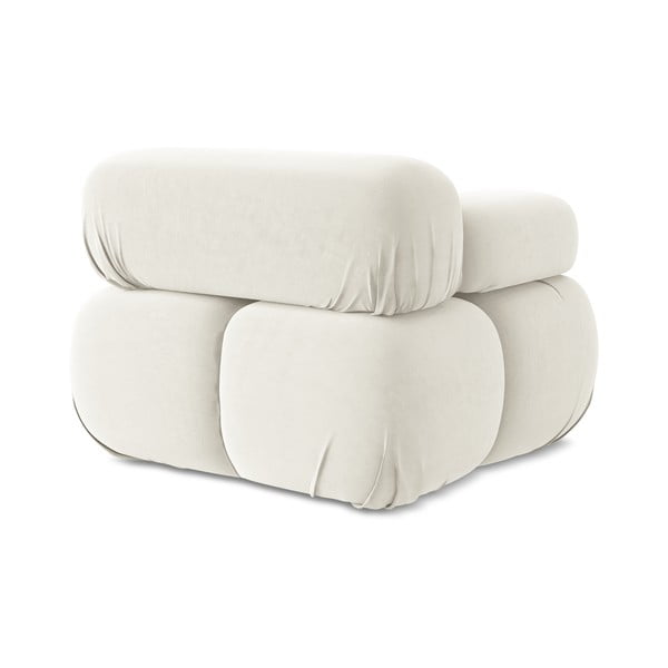 Biały aksamitny moduł sofy (lewostronny) Lokua – Makamii-image-4