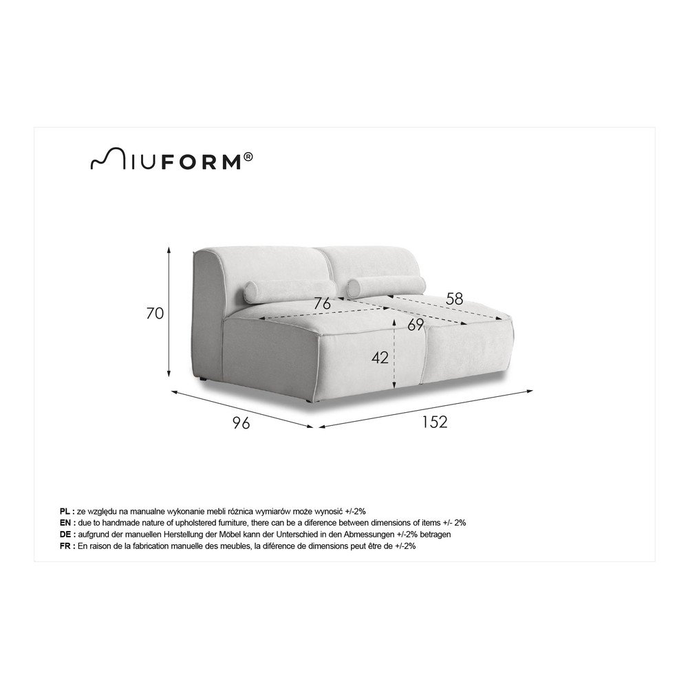 Szara sofa 152 cm Flex Felix – Miuform (zdjęcie 3)