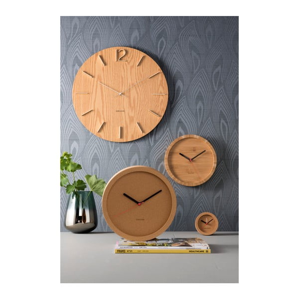 Brązowy zegar ścienny z bambusu Karlsson Tom, ⌀ 26 cm-image-2