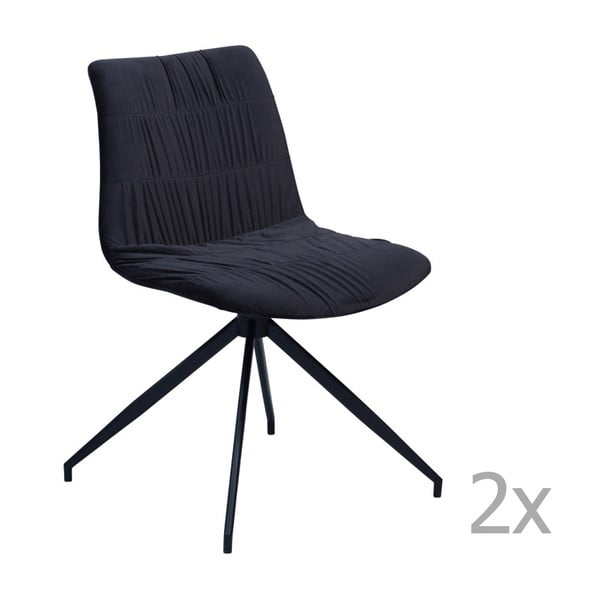 Zestaw 2 czarnych krzeseł DAN– FORM Dazz Velvet