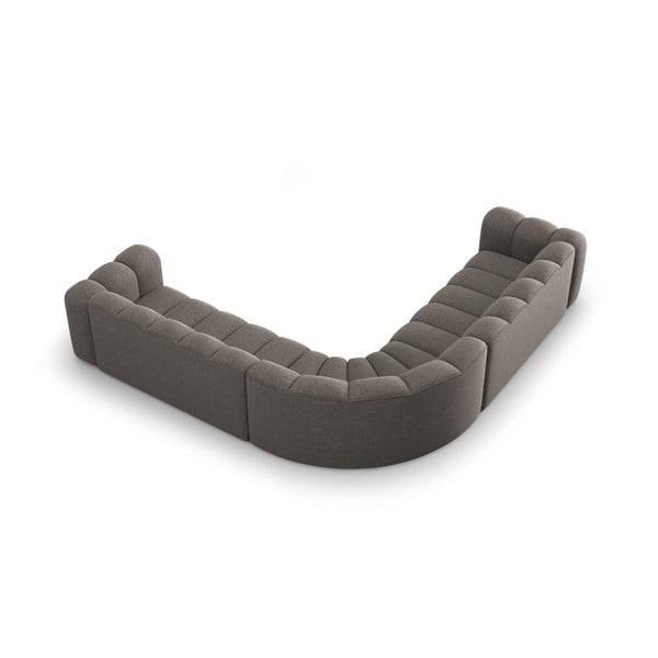 Ciemnoszary narożnik modułowy z tkaniny szenilowej Lupine – Micadoni -image-3