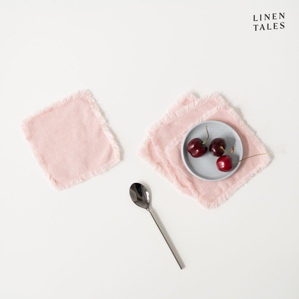 Jasnoróżowe tekstylne podkładki zestaw 4 szt. – Linen Tales-image-2
