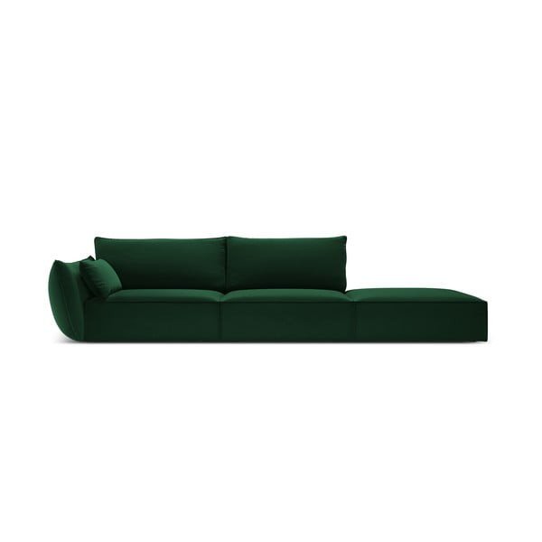 Ciemnozielona aksamitna sofa lewostronna 264 cm Vanda – Mazzini Sofas