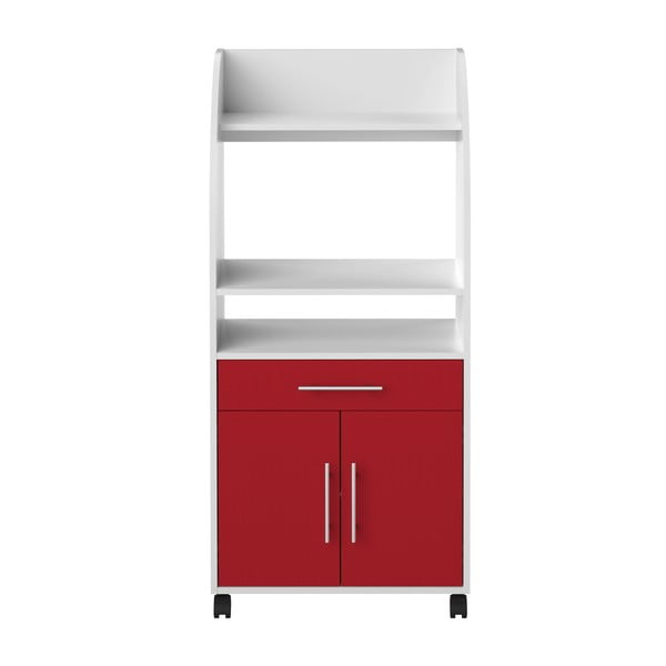 Czerwono-biała szafka kuchenna z półkami Symbiosis Jeanne