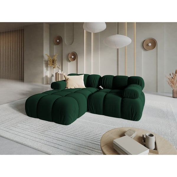Zielona aksamitna sofa 191 cm Bellis – Micadoni Home-image-1