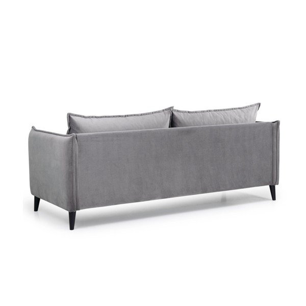 Szara aksamitna sofa Scandic Leo, 208 cm-image-2