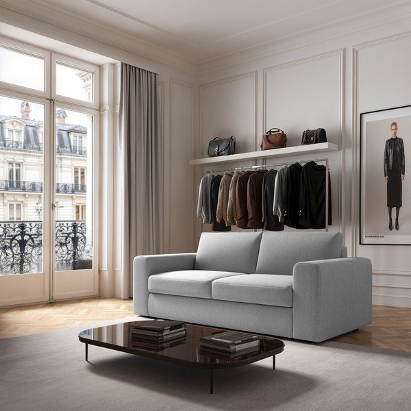 Jasnoszara sofa 218 cm Baga – Rodier-image-1