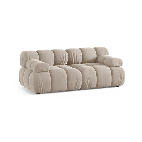 Kremowa aksamitna sofa modułowa 188 cm – Micadoni -image-1