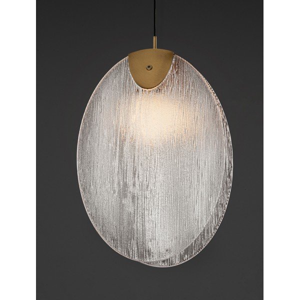 Stalowa lampa wisząca LED w kolorze mosiądzu ze szklanym kloszem Shelina – Nova Luce-image-4