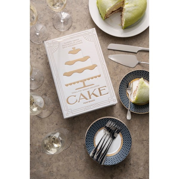 Widelczyki deserowe w biało-srebrnym kolorze ze stali nierdzewnej zestaw The Essentials Cake Tools – Printworks-image-1