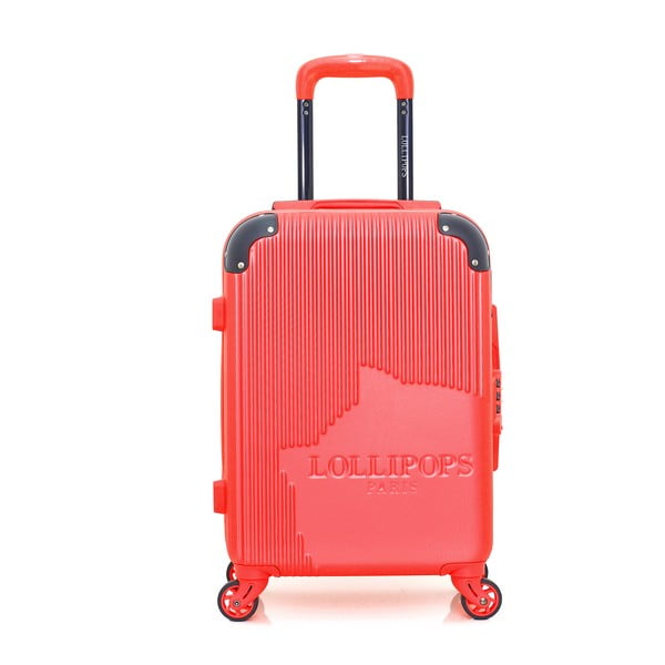 Czerwona walizka fakturowana z 4 kółkami Lollipops Libby, 31 l