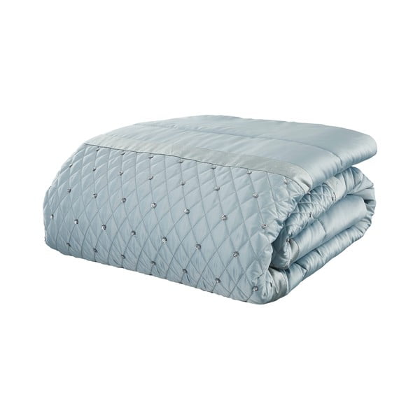 Niebieska narzuta z mikrosatyny 240x260 cm Sequin Cluster – Catherine Lansfield-image-2