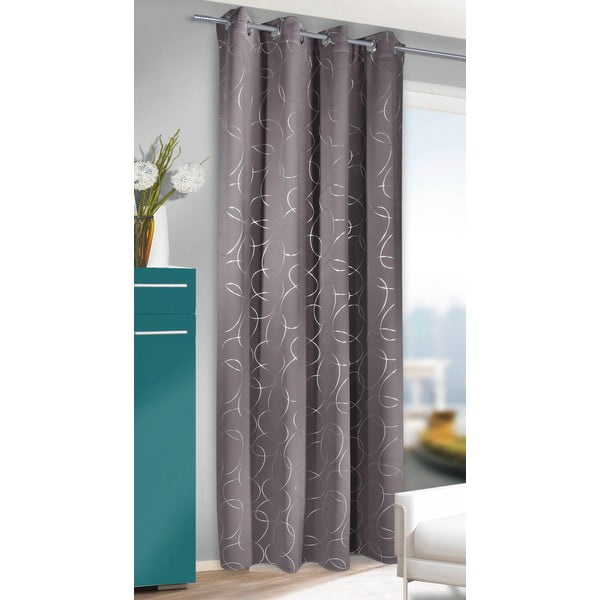 Ciemnoszara zasłona 135x245 cm Circles – Sehlbach-image-1