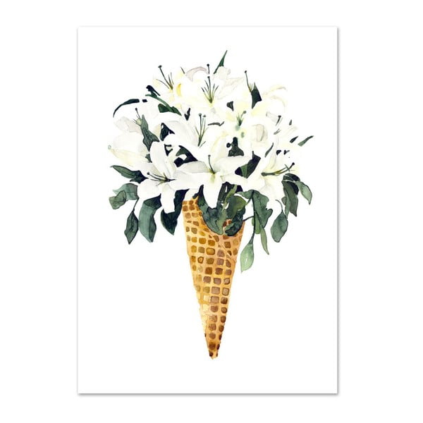 Plakat Leo La Douce White Flower Cone, 42x59,4 cm