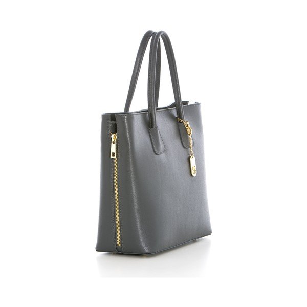 Skórzana torebka Saffiano Grigio-image-3