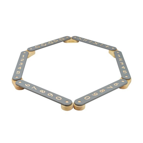 Szary tor sensoryczny z litego drewna sosnowego 10x408x5 cm Montessori – Meowbaby