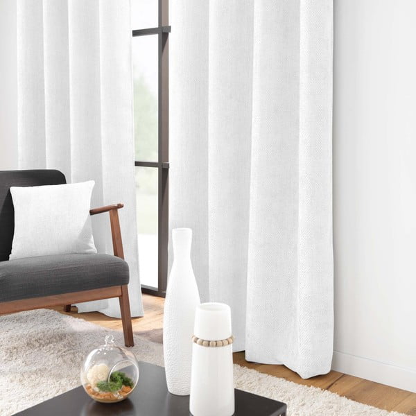 Biała zasłona z szenilu 140x260 cm Leo – douceur d'intérieur-image-1