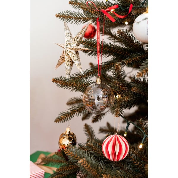 Zestaw 3 szklanych bombek w kształcie serca w kolorze złota Ego Dekor-image-1