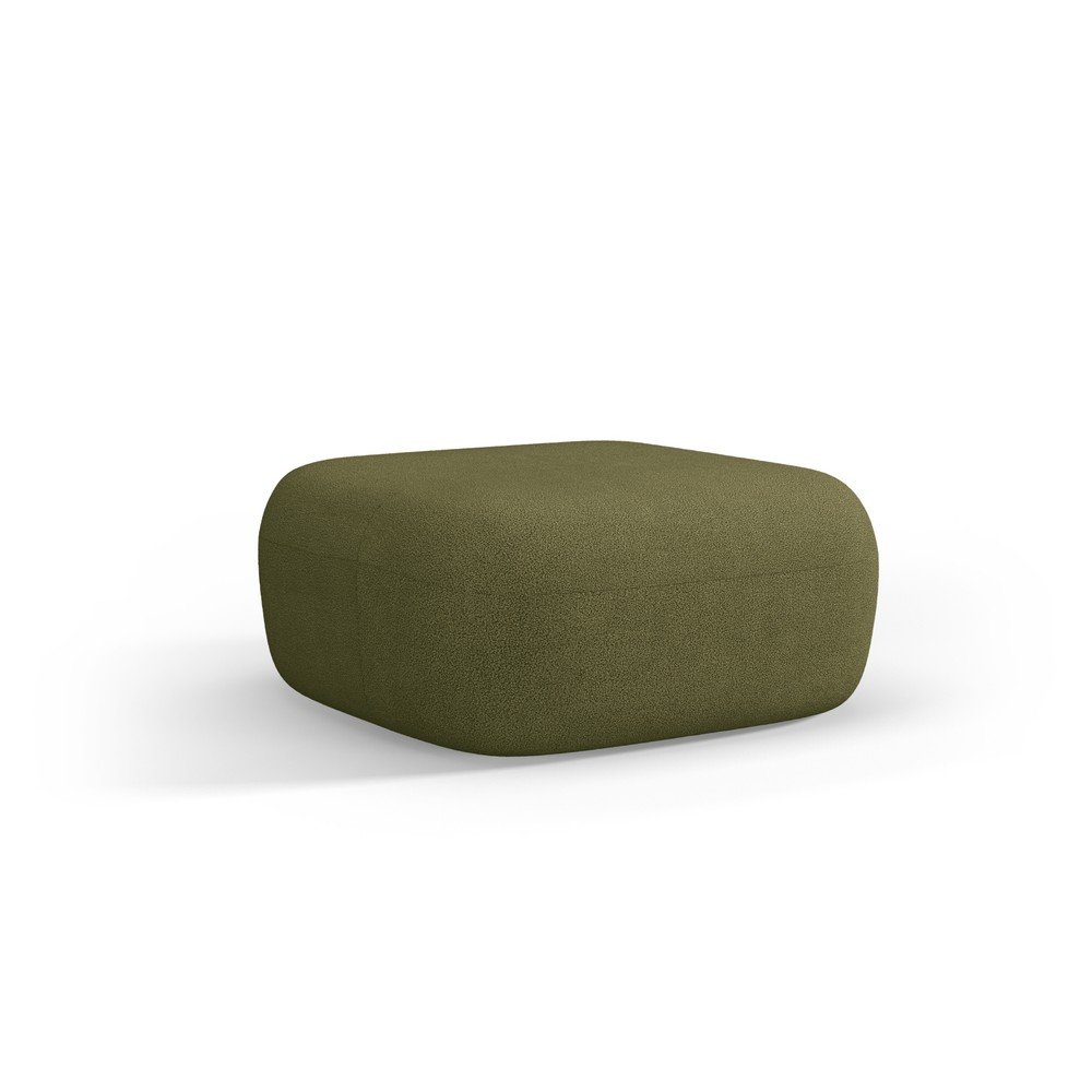 Zielony puf z materiału bouclé Jenny – Micadoni
