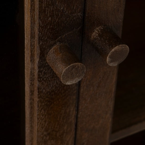 Brązowa witryna z litego drewna mango 80x100x40 cm Ravi – Ixia-image-4