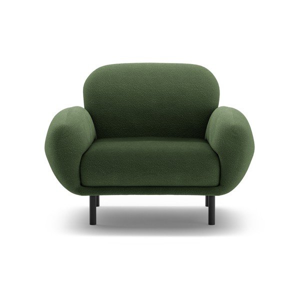 Zielony fotel z materiału bouclé Poppy – Micadoni -image-1