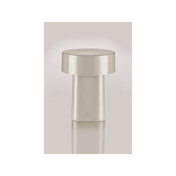 Szarobeżowa plastikowa lampa stołowa LED (wysokość 18 cm) Oblong – Zone-image-4