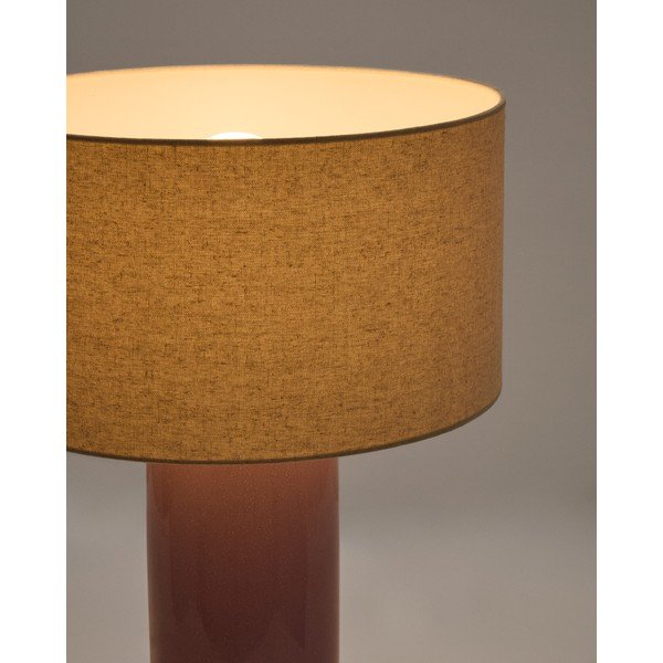 Fioletowa/beżowa lampa stołowa z tekstylnym kloszem (wysokość 52 cm) Toneric – Kave Home-image-2