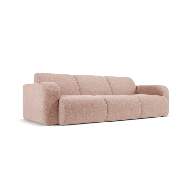 Różowa sofa z materiału bouclé 235 cm Molino – Micadoni Home-image-2