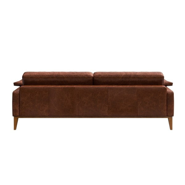 Karmelowa skórzana sofa trzyosobowa MESONICA Musso-image-3