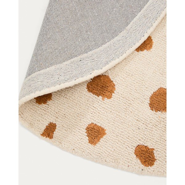 Kremowy bawełniany dywan dziecięcy odpowiedni do prania/tkany ręcznie ø100 cm Tandani – Kave Home-image-3