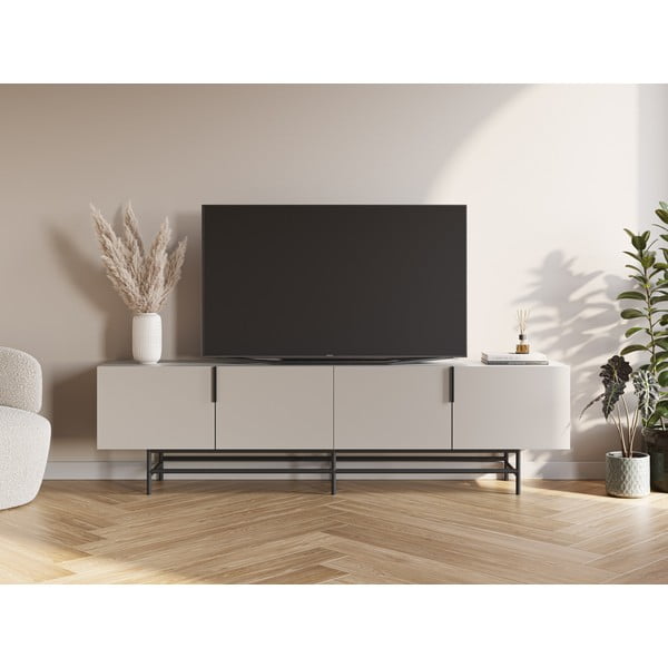 Kremowa szafka pod TV 200x54,5 cm Eldia – Marckeric-image-1