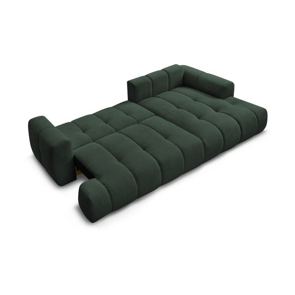 Zielony rozkładany/ze schowkiem narożnik (prawostronny/z szezlongiem) Fuji – Bobochic Paris-image-4