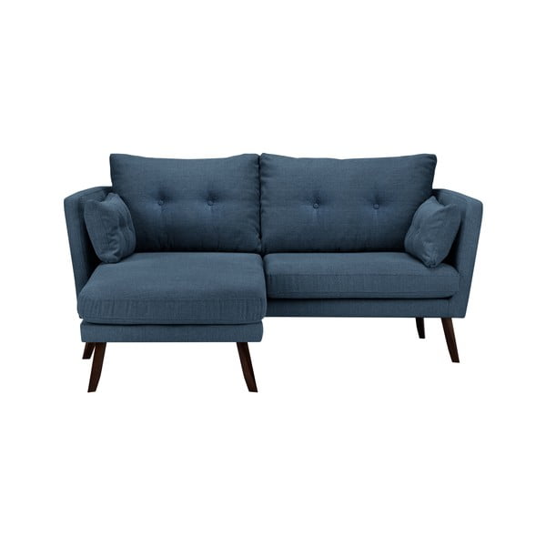 Niebieska sofa 3-osobowa Mazzini Sofas Elena, z szezlongiem po lewej stronie