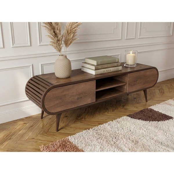 Szafka pod TV w dekorze dębu w naturalnym kolorze 180x52x40 cm Billie – Bobochic Paris-image-1