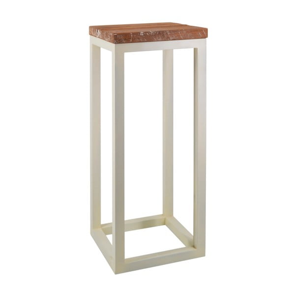 Stolik z tekowego drewna i żelaza Moycor, 30x75 cm