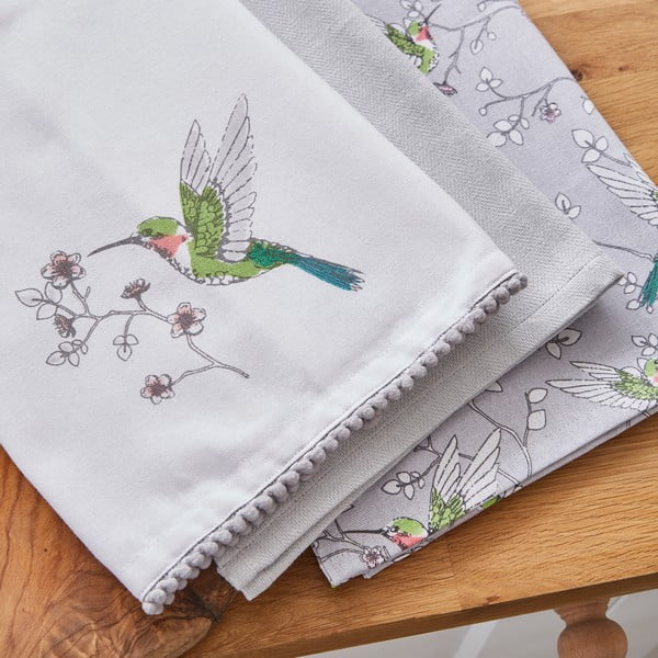 Bawełniane ścierki zestaw 3 szt. 45x65 cm Hummingbirds – Cooksmart ®-image-1