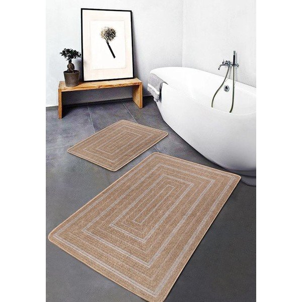 Brązowe dywaniki łazienkowe zestaw 2 szt. 60x100 cm – Mila Home-image-2