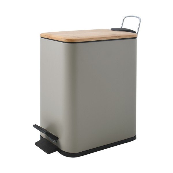 Szarobrązowy stalowy kosz na śmieci z pedałem 5 l   Erik – Spirella-image-1