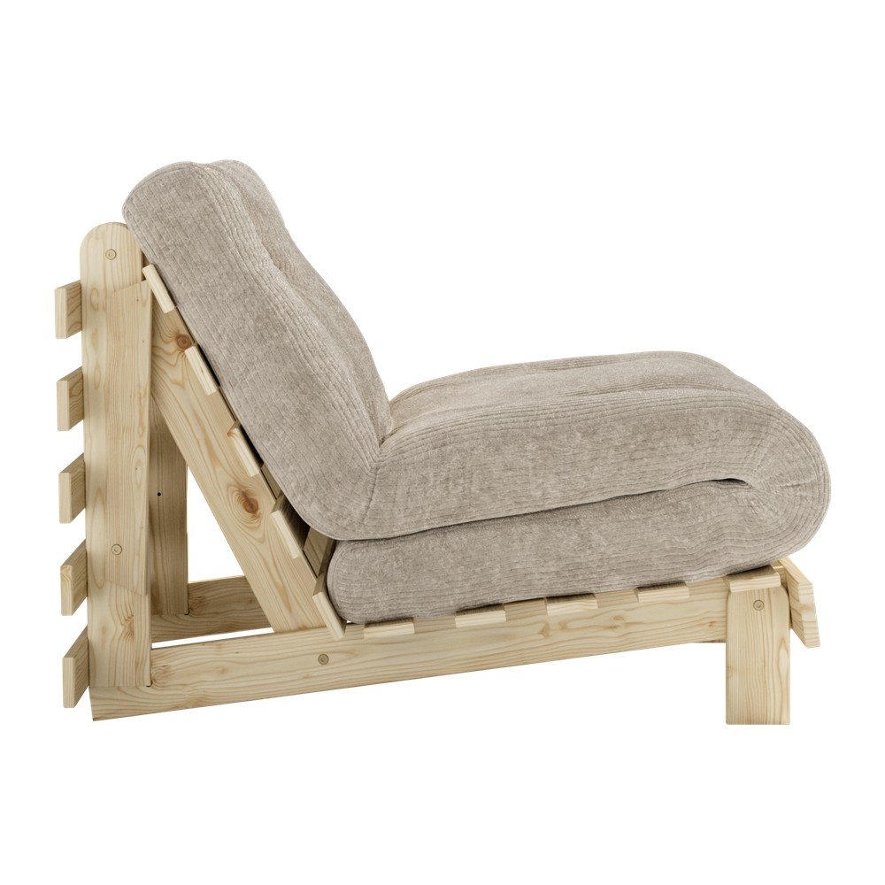 Kremowy rozkładany sztruksowy fotel futon Roots – Karup (zdjęcie 5)