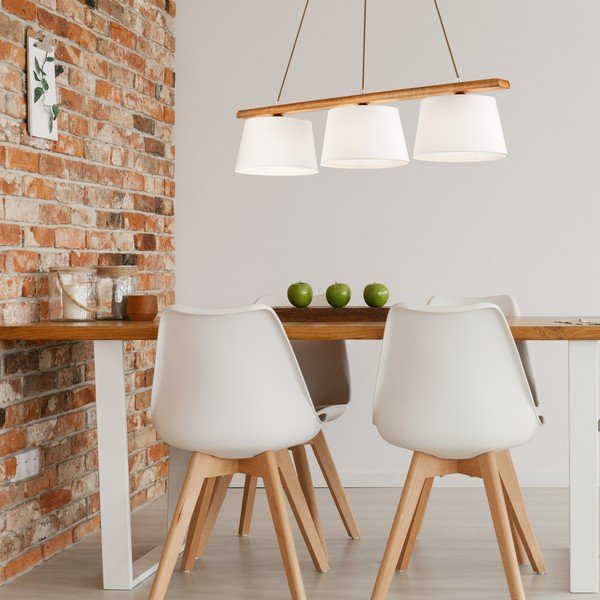 Brązowa lampa wisząca z tekstylnym kloszem ø 25 cm Aida – LAMKUR-image-1