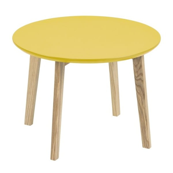 Żółty stolik Actona Molina, ⌀50 cm