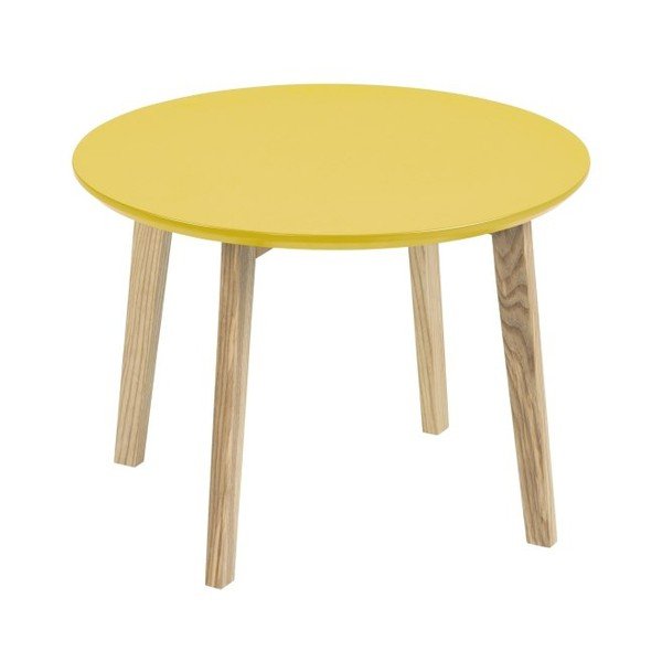 Żółty stolik Actona Molina, ⌀50 cm