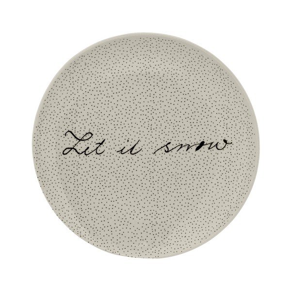 Biały kamionkowy talerz Bloomingville Snow, ⌀ 20 cm