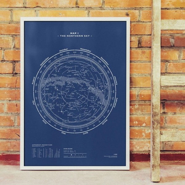 Plakat The Northern Sky Night Blue, 50x70 cm