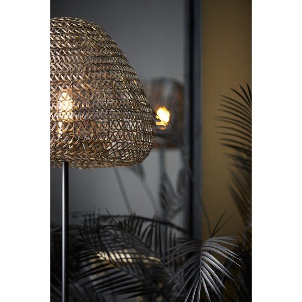 Lampa stojąca w kolorze matowej czerni z metalowym kloszem (wysokość 162 cm) Finou – Light & Living-image-2