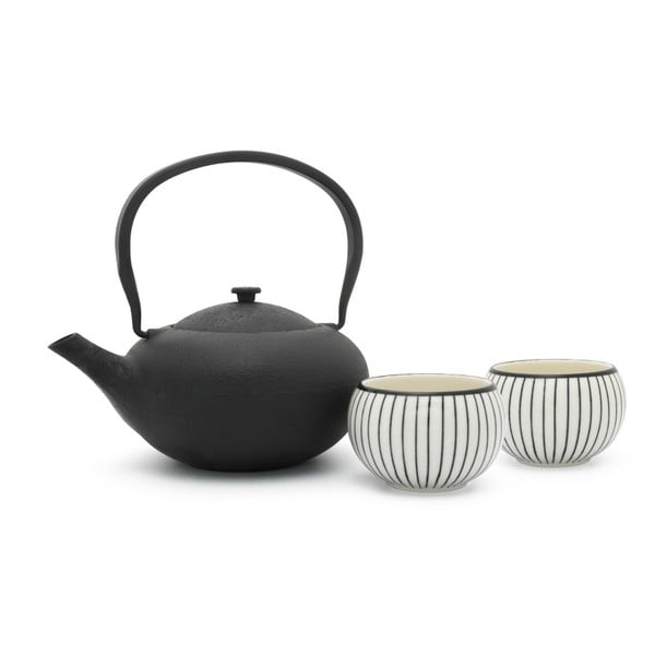 Biały/czarny porcelanowy/żeliwny serwis do herbaty Shanxi – Bredemeijer