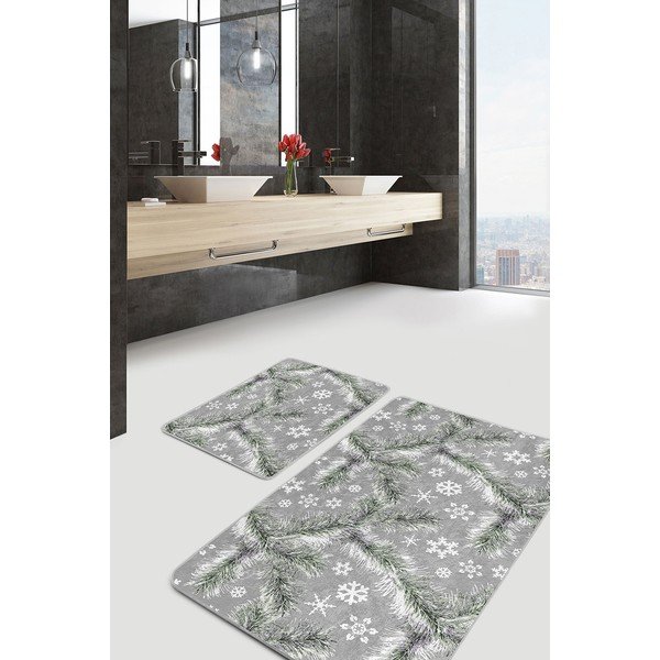 Szare dywaniki łazienkowe zestaw 2 szt. 60x100 cm – Mila Home